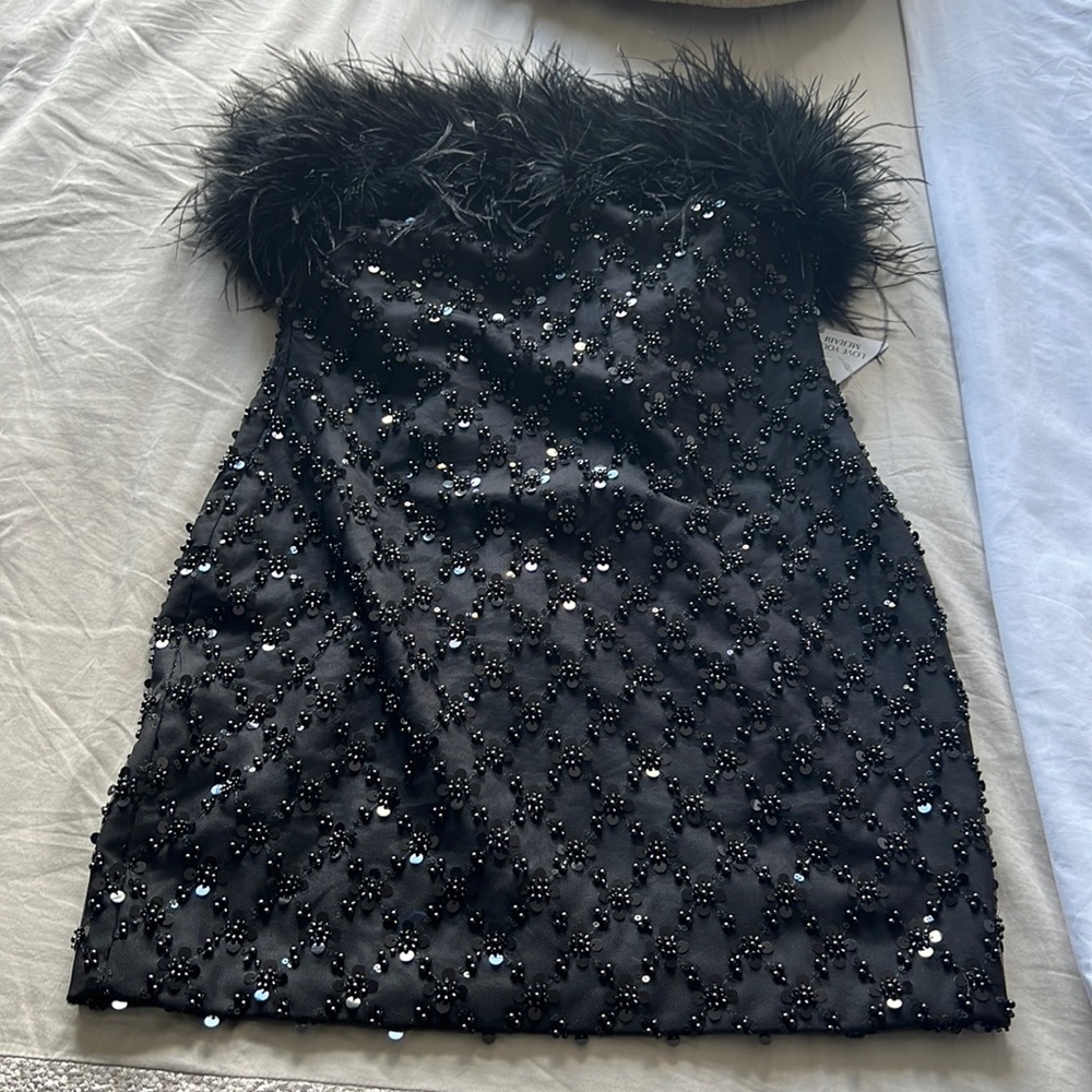 Brand new with tags! Black Fur dress